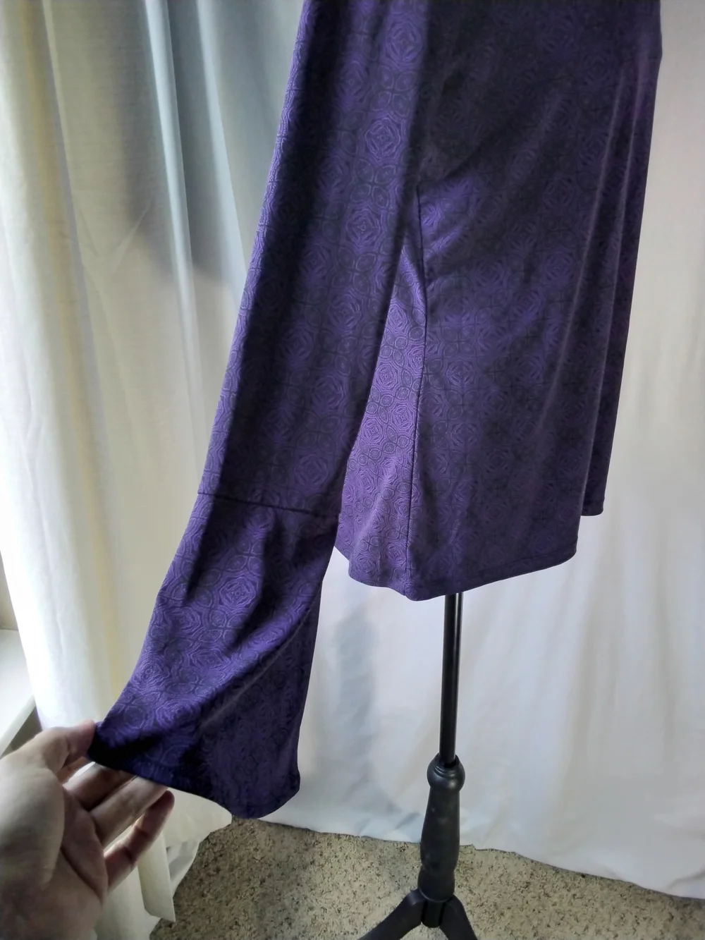 Michael Kors Purple Lace-Up V-Neck Long Sleeve Top